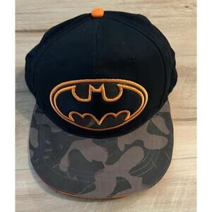 Batman Orange Logo Camo SnapBack Hat DC Comics